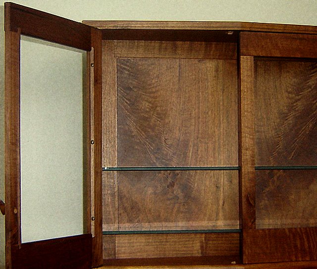 Left Front of Cabinet With Door Open